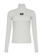 Ls Woven Label 2X2 Baby Rib Turt Tops Knitwear Turtleneck Grey Calvin ...