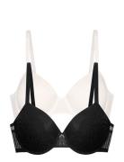 Emersyn-2Pp Light Padded Demi Lingerie Bras & Tops T-shirt Bras Blue D...