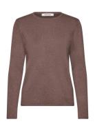 Srmarla O-Neck Knit Roll Edge Tops Knitwear Jumpers Brown Soft Rebels
