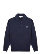 Guillaumin Patch Coeur Tops Knitwear Turtlenecks Navy Maison Labiche P...