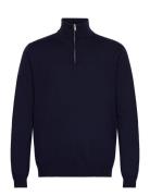 100% Merino Half Zip Knit Tops Knitwear Half Zip Jumpers Navy Lindberg...