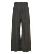 Mel Check Trousers Bottoms Trousers Wide Leg Grey Ahlvar Gallery