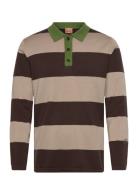 Mmgroyal Preppy Ls Polo Knit Tops Polos Long-sleeved Brown Mos Mosh Ga...