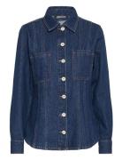 Ihberisel Ja Tops Shirts Long-sleeved Blue ICHI