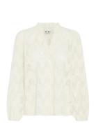 Ihjunela Sh Tops Blouses Long-sleeved White ICHI