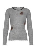 Polkka Tumma Tops T-shirts & Tops Long-sleeved Grey Marimekko