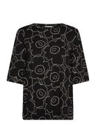 Kollaasi Piirto Unikko Tops T-shirts & Tops Short-sleeved Black Marime...