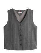 Pinstripe Tailored Vest Blazers Sleeveless Blazers Grey Tommy Hilfiger