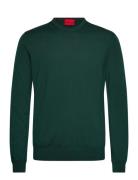 San Cedric-M1 Designers Knitwear Round Necks Green HUGO