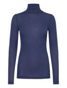 Angelabb Roll Neck Tops T-shirts & Tops Long-sleeved Navy Bruuns Bazaa...