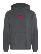 Terry Hoodie Designers Sweatshirts & Hoodies Hoodies Grey HUGO
