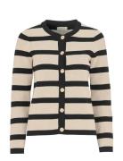 Arly Striped Cardigan Tops Knitwear Cardigans Beige Newhouse