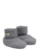 Footies Wool Fleece 2-Layer Shoes Baby Booties Grey Huttelihut