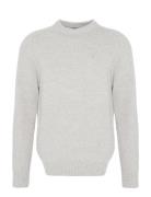 Barbour Grangetown Crew Neck Sweater Tops Knitwear Round Necks Grey Ba...