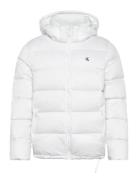 Ls Nylon Zip Off Hood Down Puffe Foret Jakke White Calvin Klein Jeans