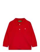 L/S Polo Shirt Tops T-shirts Polo Shirts Long-sleeved Polo Shirts Red ...