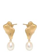 Earring, Caia Large Ørestickere Smykker Gold Enamel Copenhagen