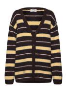 Soft Knit V-Neck Cardigan Tops Knitwear Cardigans Brown Monki