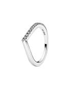 Wishb Sterling Silver Ring With Clear Cubic Zirconia Ring Smykker Silv...