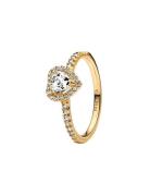 Heart 14K Gold-Plated Ring With Clear Cubic Zirconia Ring Smykker Gold...