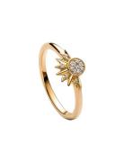 Celestial Sun 14K Gold-Plated Ring With Clear Cubic Zirconia Ring Smyk...