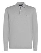 L/S Liquid Cotton Reg Polo Tops Polos Long-sleeved Grey Tommy Hilfiger