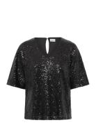 Ihfauca Ss2 Tops T-shirts & Tops Short-sleeved Black ICHI