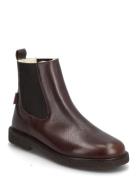 Booties - Flat - With Elastic Støvlet Chelsea Boot Brown ANGULUS