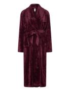 Fleece Morgonrock Morgenkåbe Burgundy Lindex