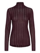 Sllaisa Regular Pullover Tops Knitwear Jumpers Burgundy Soaked In Luxu...