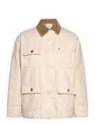 Denim Parka With Corduroy Collar Outerwear Parka Coats Cream Mango