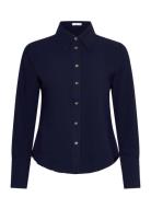 Shirt With Jewel Buttons Tops Shirts Long-sleeved Navy Mango