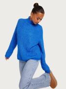 Pieces - Striktrøjer - French Blue - Pcnell Ls High Neck Knit Noos - T...