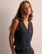 Selected Femme - Blå - Slfrita Vest Dark Sap Mel Noos