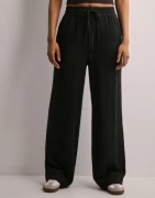 Selected Femme - Sort - Slfviva-Gulia Hw Long Linen Pant No