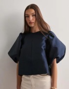 Malina - Blå - Cleo pouf sleeve blouse