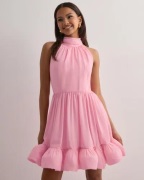 Malina - Pink - Fern Halterneck Ruffled Mini Dress