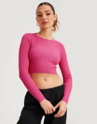 Only - Pink - Onlmeddi Ls Peek a Boo O-Neck Cc Kn