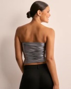Nelly - Sølv - Glam Drape Tube Top