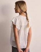 Vero Moda - Hvid - Vmtrine Sl Lace Top Wvn Ga Noos