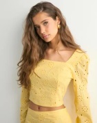 Vero Moda - Gul - Vmpanille Ls Cropped Top Wvn