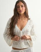 Vero Moda - Hvid - Vmemilia Ls V-Neck Knit Cardigan Vm