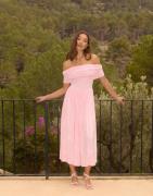 Malina - Pink - Ariel off shoulder jersey midi dress