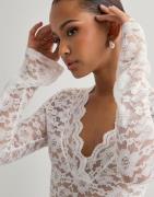Vero Moda - Hvid - Vmdea Ls Lace Top Exp