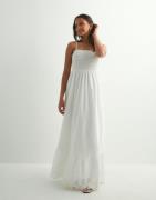 Only - Hvid - Onllou Life Emb Smock Ankel Dress P