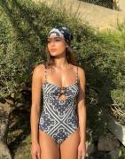Malina - Mønstret - Mandy bamboo-ring bandeau swimsuit