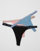 Juicy Couture - Mønstret - 3 Pack Ribbed Microfibre Thong