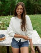 Nelly - Hvid - Fuzzy Knit Cardigan