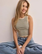 Vero Moda - Beige - Vmginny Sl O-Neck Crop Top Noos