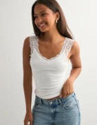 Pieces - Hvid - Pcbarbera Lace Top Noos Bc